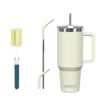 Copo Térmico De Aço Inoxidável De Grande Capacidade 20oz 30oz 40oz Com Alça E Canudo WATERSY