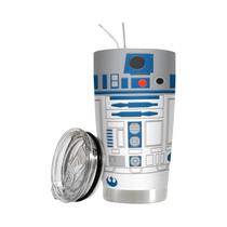 Copo Térmico De Aço Inoxidável R2-D2 De 20Oz Com Canudo E Tampa Para Bebidas Frias E Quentes