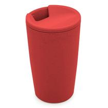 Copo Térmico de Bambu Parede Dupla C/ Tampa Vermelho 500ml - Lyor