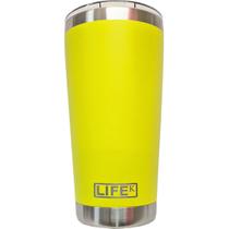 Copo Térmico De Bebida Em Aço Inox P/ Cerveja 591ml Amarelo