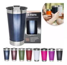 Copo Térmico de Cerveja 473 ml com Tampa COR: PRETO