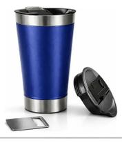 Copo Térmico De Cerveja Aço Inox 473 Ml Com Tampa