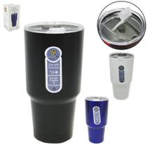 Copo termico de inox com parede dupla + tampa de acrilico colors 800ml na caixa - GOLDEN RIO