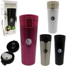 Copo termico de inox com parede dupla + tampa de plastico colors 500ml na caixa