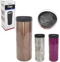 Copo termico de inox com tampa de plastico colors 450ml - Interponte