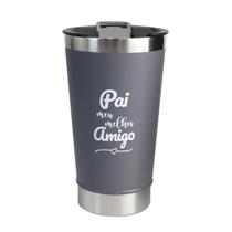 Copo Térmico De Inox Com Tampa E Abridor Frases Pai 510ml Copo Térmico De Inox Com Tampa E Abridor Frases Pai 510ml