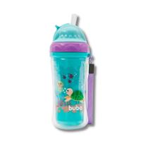 Copo termico de parede dupla c/ canudo 250ml turminha do mar - buba