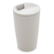 Copo Térmico Em Bambu Parede Dupla Com Tampa Branco 500ml