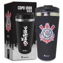 Copo Térmico Emborrachado Corinthians Inox Original Oficial 450ml Copo Térmico Emborrachado Corinthians Inox Original Oficial 450ml