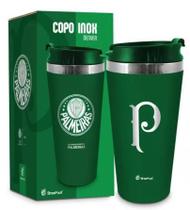 Copo Térmico Emborrachado Inox Palmeiras Oficial Com Tampa Copo Térmico Emborrachado Inox Palmeiras Oficial Com Tampa