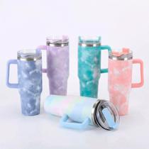 Copo Térmico Estilo Quencher Marmorizado 1200ml Cor:Branco Copo Térmico Estilo Quencher Marmorizado 1200ml Cor:Branco