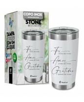 Copo Térmico Fé Amor E Gratidão 500Ml - Stone