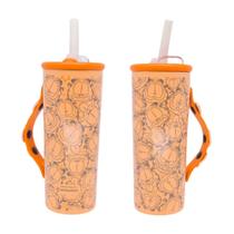Copo Térmico Garfield Zona Criativa Gato Nickelodeon Topper 600ml Tampa Canudo Bebidas Quentes Frias Desenho:GarfieldCo