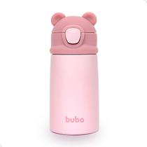 Copo Térmico Garrafa 320ml Bpa Free Ursinho Com Canudo Buba Azul/Rosa