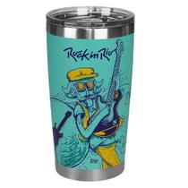 Copo Térmico Gluck Com Tampa 519ml Rock in RIO Guitar Mint