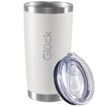 Copo Térmico Gluck Lucky com Tampa p/ Cerveja Chop Café Chá Água Suco 591ml - WHITE