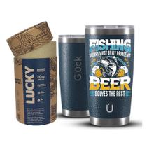 Copo Térmico Gluck Lucky Future Fishing & Beer Solves 591Ml