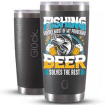 Copo Térmico Gluck Lucky Future Fishing e Beer Solves 591 ml Hammer Black