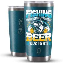 Copo Térmico Gluck Lucky Future Fishing e Beer Solves 591 ml Hammer Blue