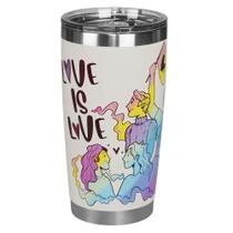 Copo Térmico Gluck Rock in Rio Pride Love 519ml Branco