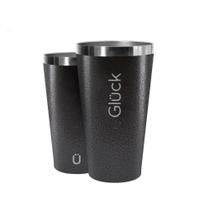 Copo Térmico Gluck Sleek Hammer Black Em Aço Inox 473Ml