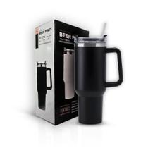 Copo Térmico Grande 1200 Ml Canudo Inox Parede Dupla Cor pre - BeerPintz