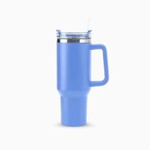 Copo Térmico Grande 1200 Ml Canudo Parede Dupla - Azul Claro Copo Térmico Grande 1200 Ml Canudo Parede Dupla - Azul Claro
