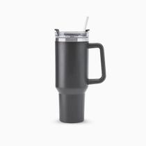 Copo Térmico Grande 1200 Ml Canudo Parede Dupla - CINZA