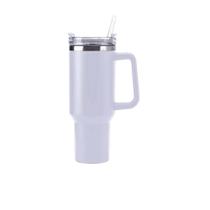 Copo Térmico Grande 1200 Ml Canudo Parede Dupla Cor Branco