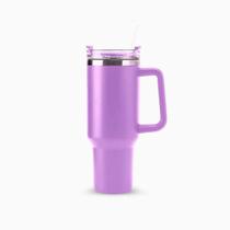 Copo Térmico Grande 1200 Ml Canudo Parede Dupla - Lilás Copo Térmico Grande 1200 Ml Canudo Parede Dupla - Lilás