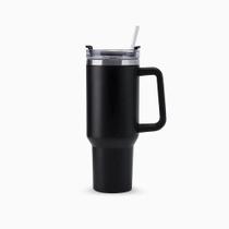 Copo Térmico Grande 1200 Ml Canudo Parede Dupla - Preto Copo Térmico Grande 1200 Ml Canudo Parede Dupla - Preto