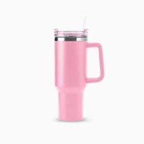 Copo Térmico Grande 1200 Ml Canudo Parede Dupla - Rosa Claro Copo Térmico Grande 1200 Ml Canudo Parede Dupla - Rosa Claro