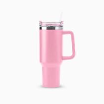 Copo Térmico Grande 1200 Ml Canudo Parede Dupla - ROSA CLARO