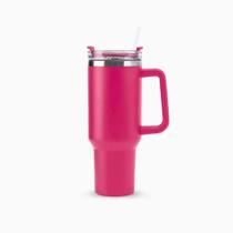 Copo Térmico Grande 1200 Ml Canudo Parede Dupla - ROSA PINK