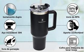 Copo Térmico Grande 1200 Ml Canudo plastico BEVERAGE CUP Copo Térmico Grande 1200 Ml Canudo plastico BEVERAGE CUP