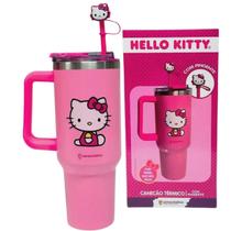 Copo Térmico Hello Kitty Alça Caneca Aço Inox Bebida Gelada Quente Original 1,15L Canudo Tampa Escola Academia Pingente Copo Térmico Hello Kitty Alça Caneca Aço Inox Bebida Gelada Quente Original 1,15L Canudo Tampa Escola Academia Pingente
