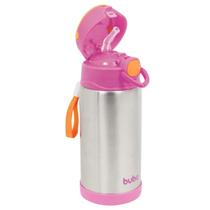 Copo Térmico Infantil Baby Criança 400ml Inox Com Canudo 5 Horas Com Tampa Parede Dupla BUBA