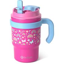 Copo Térmico Infantil Fimibuke 470ml - com Alça e Canudo 18/8 SS