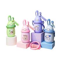 Copo Térmico Infantil Orelhinhas Coelho Inox 350ml C/ Canudo - Mtutu