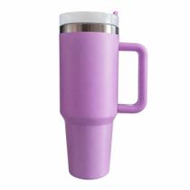 Copo Térmico Inox 1,2 litros com Alça em Borracha Tampa Antivazamento e Canudo Ideal para Academia Viagem Trabalho Estudo