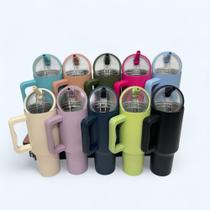 copo Térmico Inox 1,2 Litros com Canudo, Alça, Tampa 40oz, com bico, tampa transparente TR-018 copo Térmico Inox 1,2 Litros com Canudo, Alça, Tampa 40oz, com bico, tampa transparente TR-018