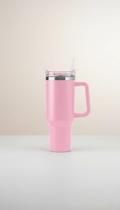 Copo Térmico Inox 1200ml Canudo Rosa Lisa Copo Térmico Inox 1200ml Canudo Rosa Lisa