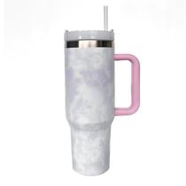 Copo Térmico Inox 1200Ml Com Tampa Canudo Quente Frio -Lilás