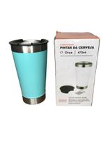 Copo térmico inox 473ml com abridor de garrafa na cor verde água Copo térmico inox 473ml com abridor de garrafa na cor verde água