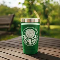 Copo Térmico Inox 550ml com Tampa Oficial Times Allmix - Verde