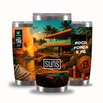 Copo Térmico Inox 591ml Gluck Suns Meta de Vida Mantém Bebidas Geladas e Quentes com Tampa Copo Térmico Inox 591ml Gluck Suns Meta de Vida Mantém Bebidas Geladas e Quentes com Tampa