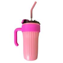 Copo Térmico Inox 860ml com Alça e Canudo Bebidas Geladas e Quentes por Horas