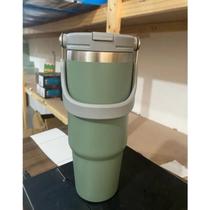 Copo Térmico Inox 900 ml com Alça Canudo, duas saídas de água