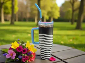 Copo Térmico Inox Alça Flip Straw com canudo de metal 1200ml Copo Térmico Inox Alça Flip Straw com canudo de metal 1200ml