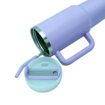 Copo Térmico Inox Alça Flip Straw com canudo de metal 1200ml